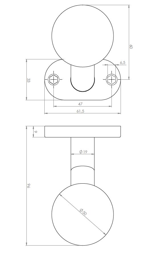 YH-S45O Fix, eltolt ajtgomb ovlis cmmel mretei